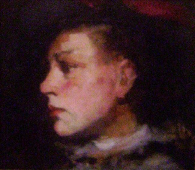Frank Duveneck Profile of a Girl with Hat oil painting image